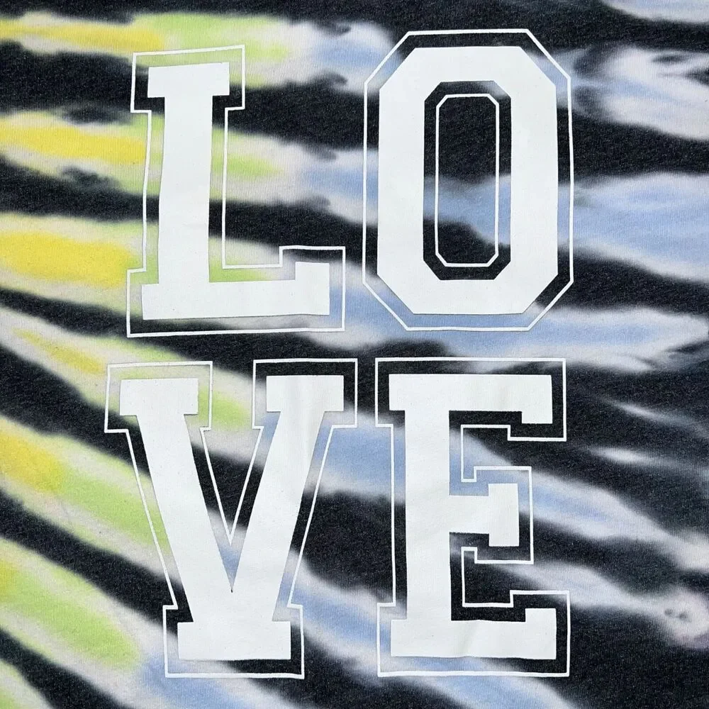 Self Esteem Womens Crop Top T Shirt Top Tie Dye LOVE Long Sleeve Pullover Medium